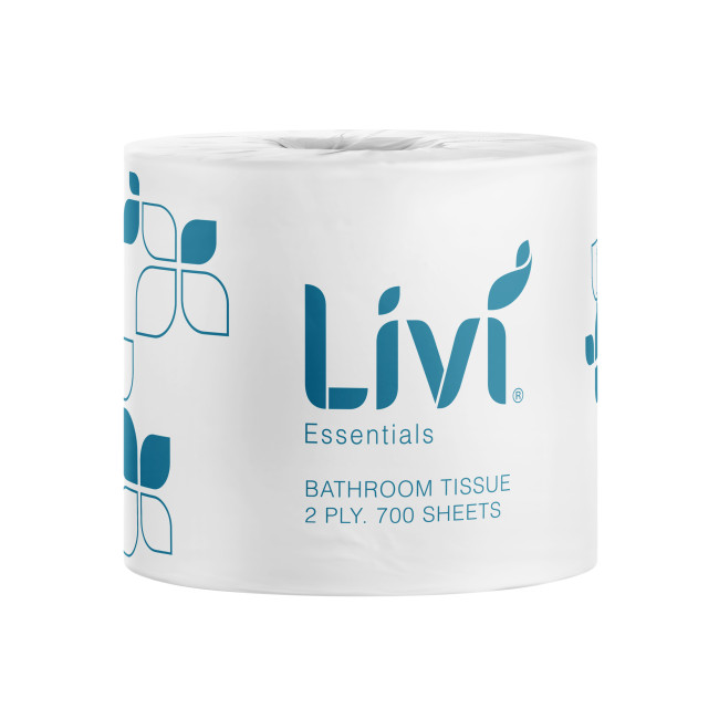 Livi Essentials Bathroom Tissue Single Wrapped Rolls 2 Ply 700 Sheets ...