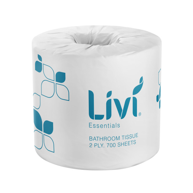 Livi Essentials Bathroom Tissue Single Wrapped Rolls 2 Ply 700 Sheets ...