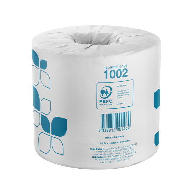 Livi Essentials Bathroom Tissue Single Wrapped Rolls 2 Ply 700 Sheets ...