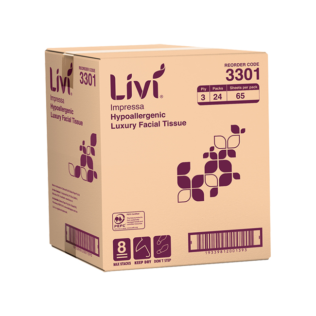 Livi Impressa Luxury Facial Tissue Cube 3 Ply 65 Sheets » Livi New Zealand